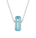 Emerald Cut Blue D Necklace