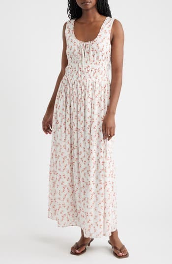 Rails Jordie Floral Cotton Maxi Sundress In Rouge Romantic At