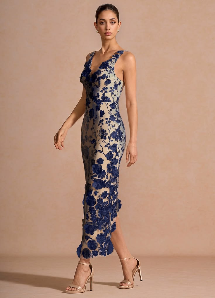 Cireth Navy Maxi Dress Ready to Ship