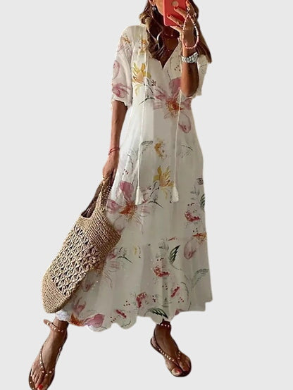 Amalia | Boho Vintage Summer Dress White