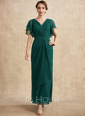 Fenna Sheath Column V Neck Sequins Chiffon Mother Of The Bride Dress