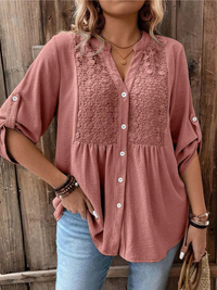Tilly - V-Neck Button Blouse