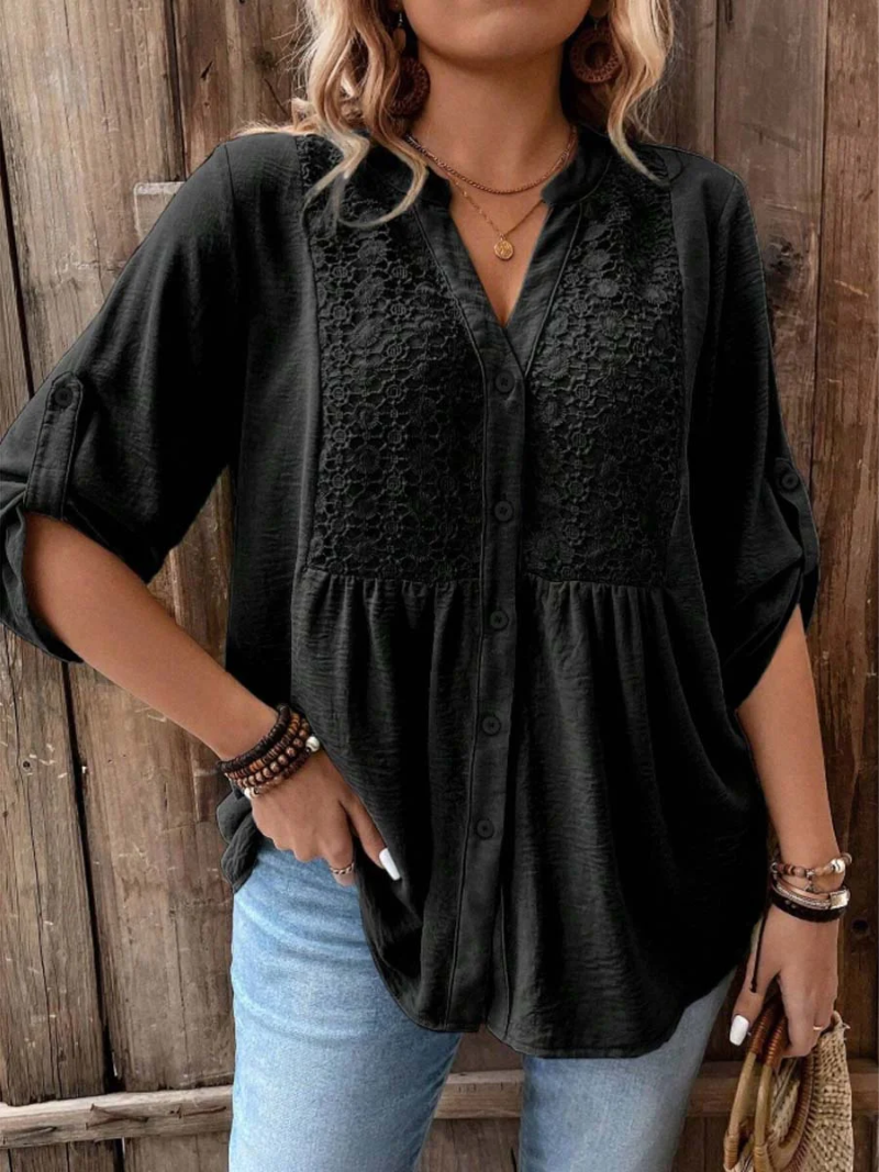 Tilly - V-Neck Button Blouse