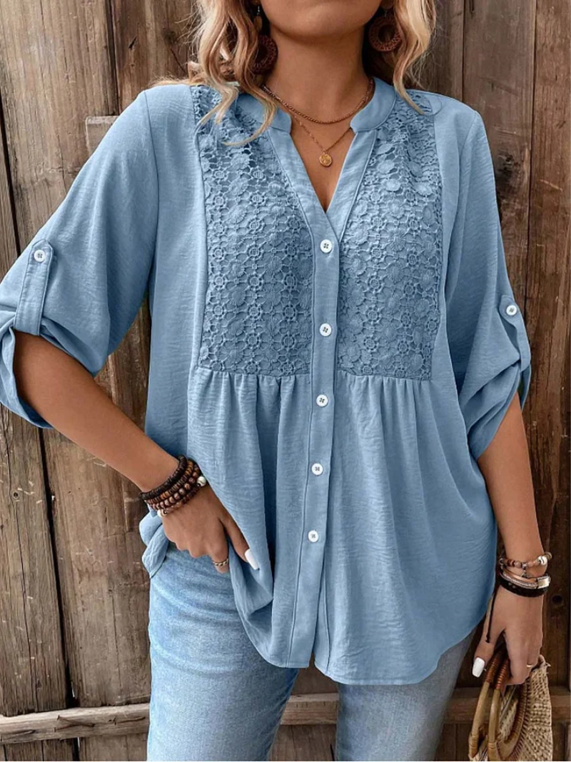 Tilly - V-Neck Button Blouse