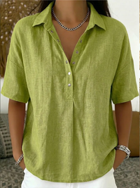 Willa – Linen-Style Button Blouse
