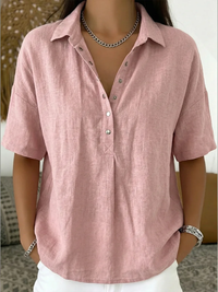 Willa – Linen-Style Button Blouse