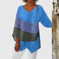 Elysia | Sophisticated V-Neck Tunic Blue