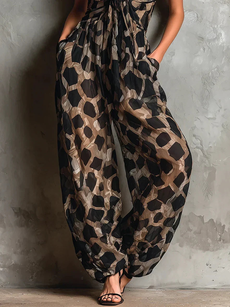 Catriona – Animal Print Wide Leg Jumpsuit
