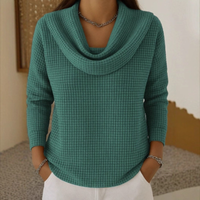 Lowenna - Warm Waffle Jumper with Waterfall Neck