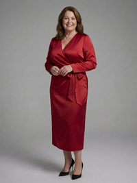 Estelle - Long-Sleeve Midi Dress with Side Closure