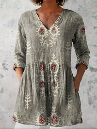Maravelle - Long Blouse with V-Neck