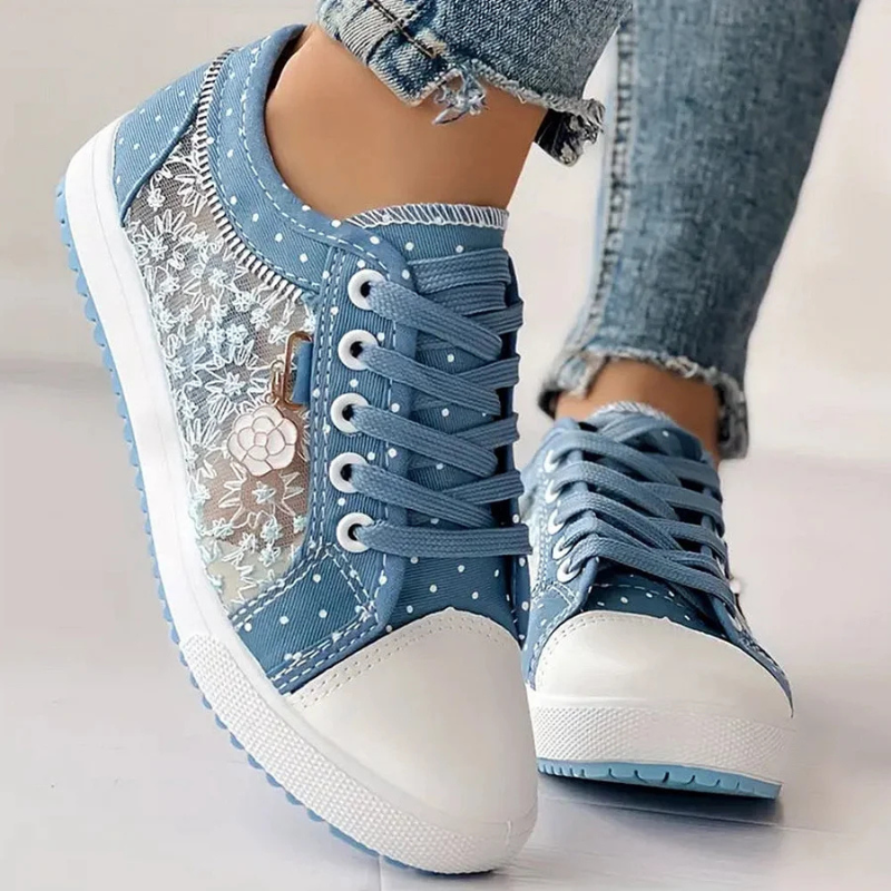 Delara – Elegant Floral Detail Trainers