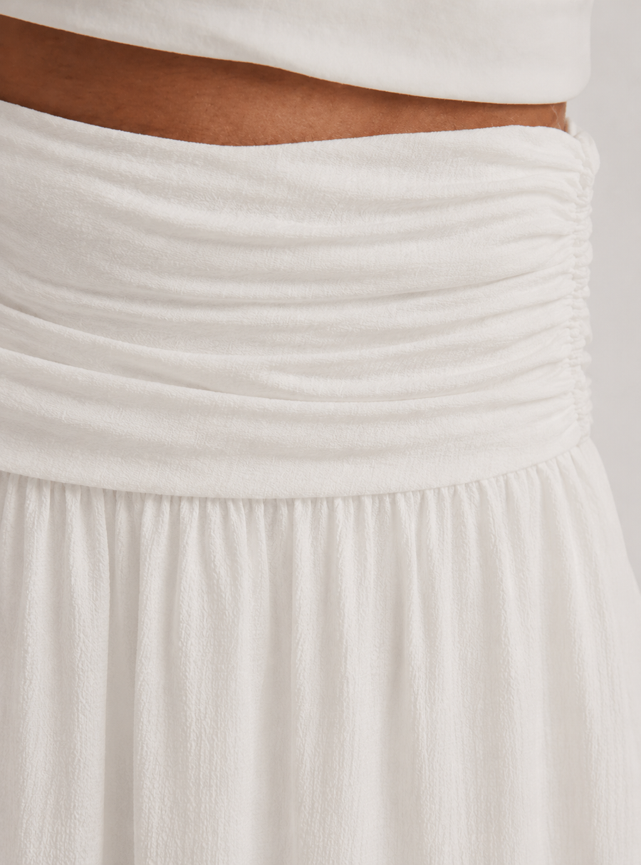 Juliette - Ruched Low-Rise Maxi Skirt