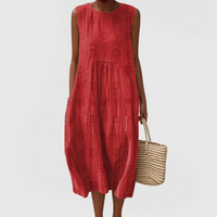 Teresa | Elegant Dress With Pockets Red