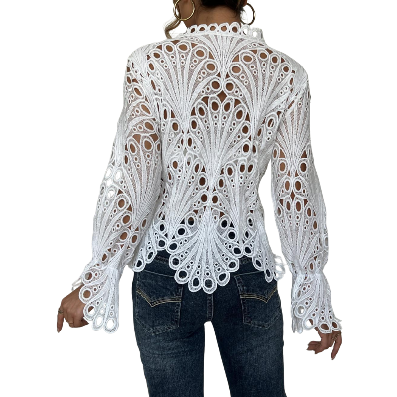 Cleo - Chic Flounce Sleeve Blouse