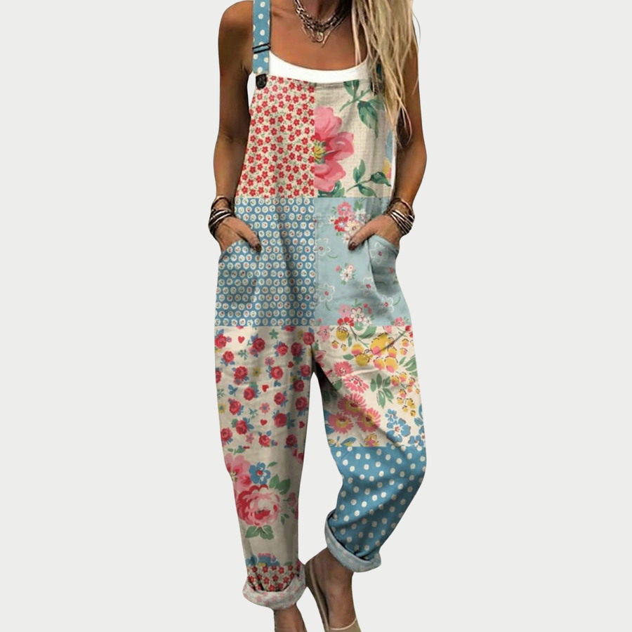 Georgia - Comfortable Printed Dungarees
