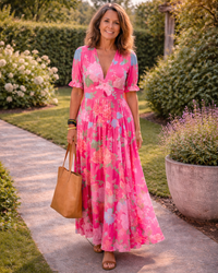 Frankie – Sleeveless V-Neck Floral Midi Dress