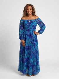 Anya – Off-Shoulder Floral Maxi Dress