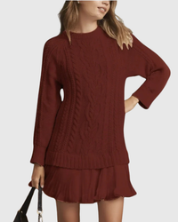 Eira | Classic Sweater Dress Deep Red