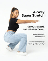 Linnea – Mid Rise BBL Wide Leg Jeans