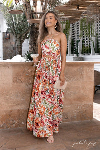 Madeira Dress (Orange Floral) Floral Summer Dress