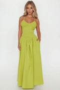 Lily Smocked Drop Waist Maxi Dress Green Fashion Nova