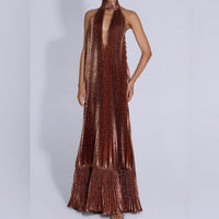 L'idee Dress L'idee Libertie Gown Bronze Glitter Nwt Us Size S 4