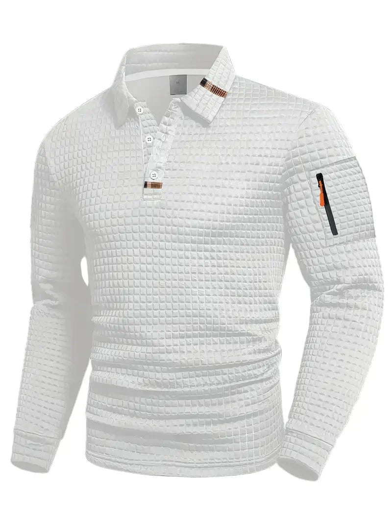 Gabriel – Textured Polo Shirt with Breathable Warm Fabric