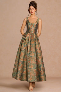 Sarai Vintage Teal Maxi Dress