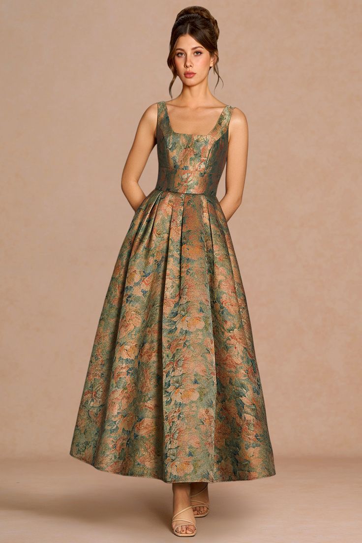 Sarai Vintage Teal Maxi Dress