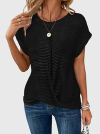 Isa | Elegant Blouse With Crew Neck Black