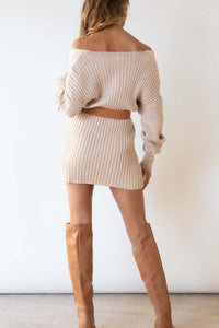 Ragnheidr Knitted Cross-Neck Mini Dress