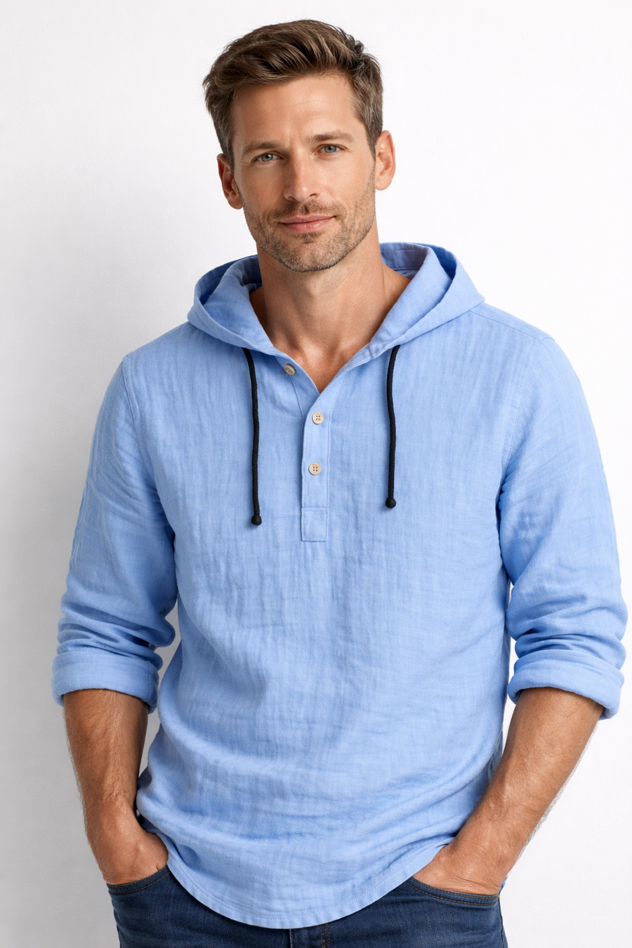 Hamish - Dante Linen Hooded Shirt