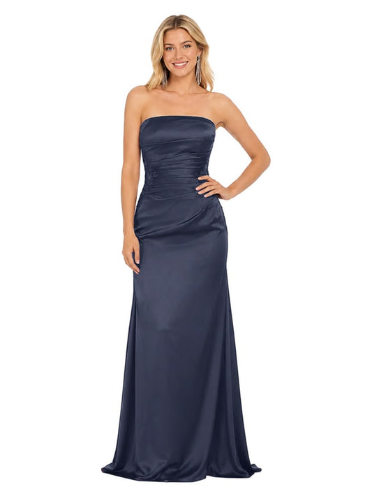 ChicSew Beautiful Strapless Lace Ruched Mermaid Floor Length Satin