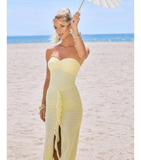 Sunlit Sway Mesh Ruffle Dress