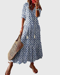 Amalia | Boho Vintage Summer Dress Blue