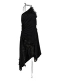 Vetements Lace Detailed Asymmetric Dress Black