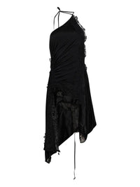 Vetements Lace Detailed Asymmetric Dress Black