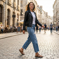 Davina - Retro Cropped Straight-Leg Jeans
