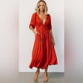 Dress Red Midi Dress Color: Red Size: S