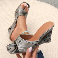 Mitzi Abstract Leather Wedge