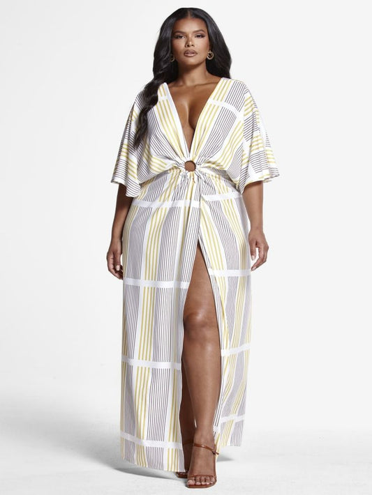Plus Size Gabriella Striped Maxi Dress Undefined