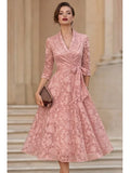 A Line Tea Length Blazer Dress Formal Dress Mother Of The Bride Dress