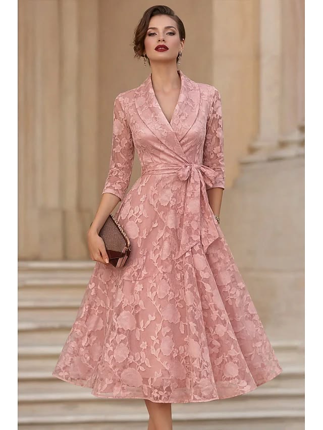 A Line Tea Length Blazer Dress Formal Dress Mother Of The Bride Dress