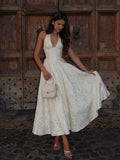 Vintage Halter Lace Up Back Dress