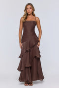 Peachy Glow Maxi Dress Brown