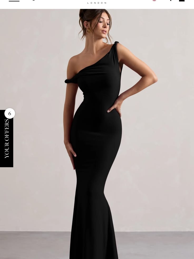 Club L London Dress Club L London Black One Shoulder Salome Lita Dress