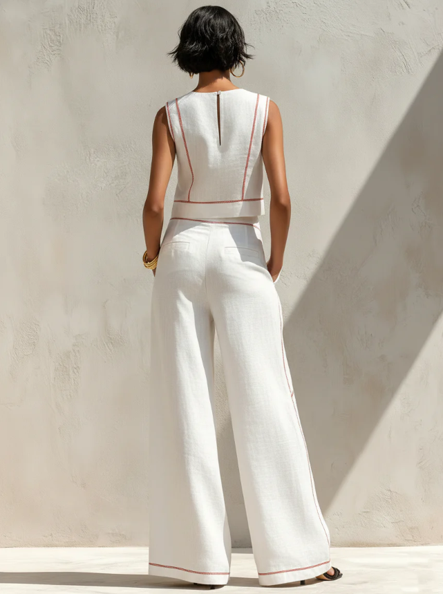 Willow – Sleeveless Top and Wide-Leg Trouser Set
