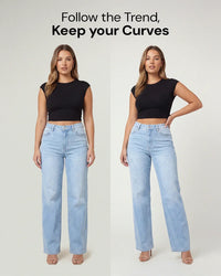Linnea – Mid Rise BBL Wide Leg Jeans