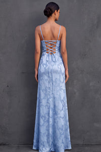 Yellow Spaghetti Straps Sheath Sleeveless Long Wedding Guest Dress